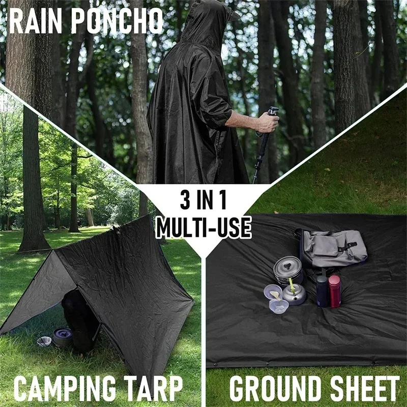 Outdoor 3 In 1 Military Rainco - Emergency Poncho Rain recension och pris