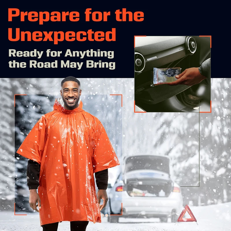 Aluminum Coated Hooded Emergen - Emergency Poncho Rain recension och pris