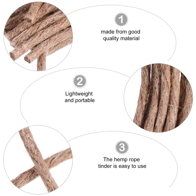 10Pcs Survival Wick Hemp Cord  - Fire Starting Kit recension och pris