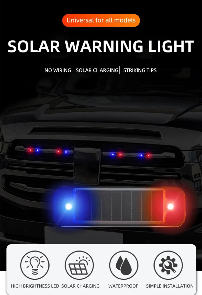 LED Solar Power Car Warning Li - Sos Light Strobe recension och pris