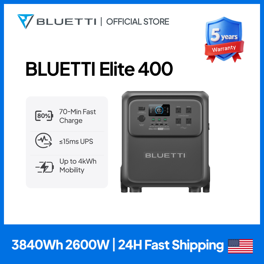 BLUETTI Elite 400 2600W 3840Wh - Solar Emergency Charger recension och pris