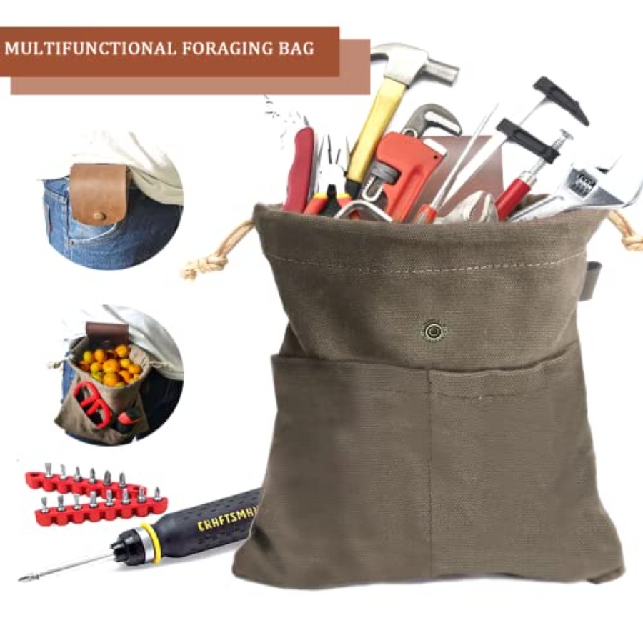 Foraging Pouch Leather Canvas  - Water Bag Collapsible recension och pris