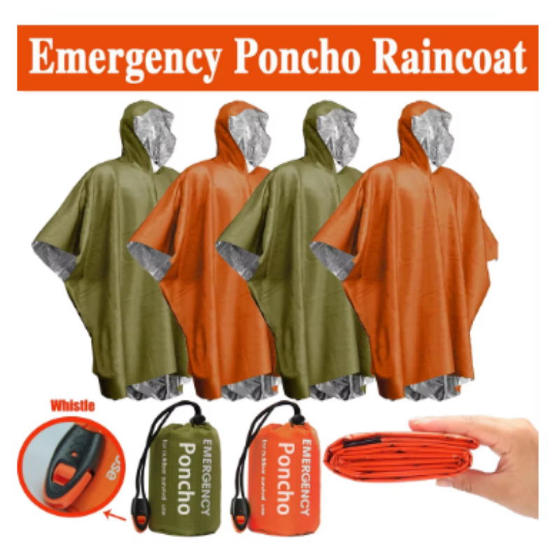 Single-Use Aluminum Film Therm - Emergency Poncho Rain recension och pris